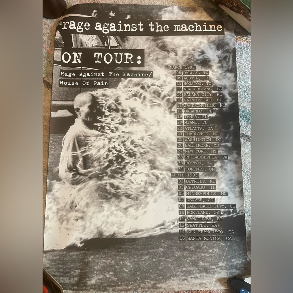 Vintage XL Rage Against the Machine Promo Poster